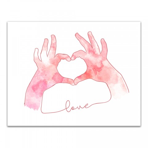 Love Heart Hands 14x11 Canvas Wall Art