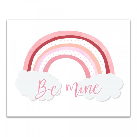 Be Mine Rainbow Polka Dots 14x11 Canvas Wall Art