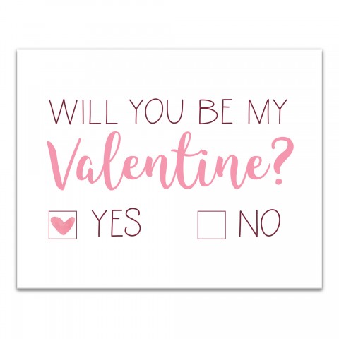 Be My Valentine Choice 14x11 Canvas Wall Art