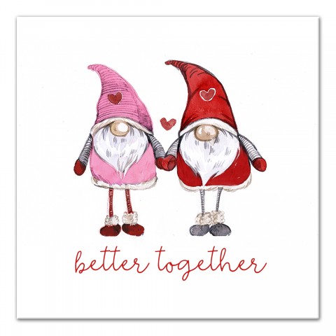 Love Gnomes Better Together 12x12 Canvas Wall Art