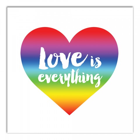 Love Everything Rainbow 12x12 Canvas Wall Art