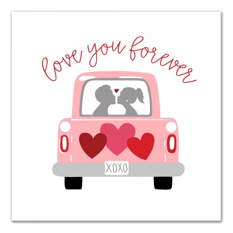 Valentines Truck 12x12 Canvas Wall Art