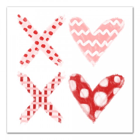 Xoxo Sketchy Patterns 12x12 Canvas Wall Art