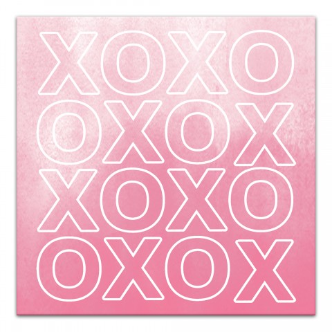 Xoxo Watercolor Outline 12x12 Canvas Wall Art