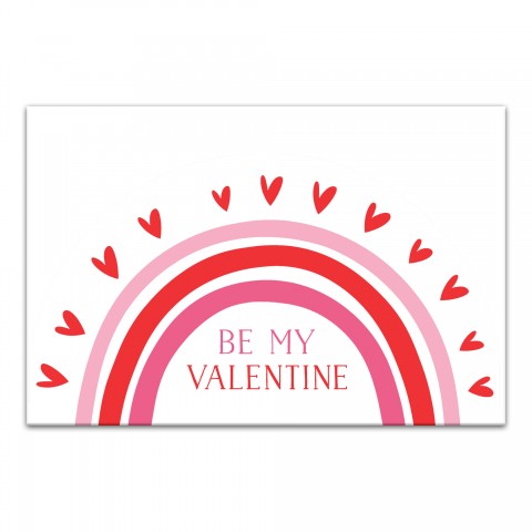 Be My Valentine Rainbow 18x12 Canvas Wall Art