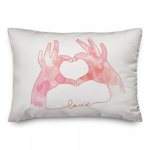 Love Heart Hands 14x20 Spun Poly Pillow