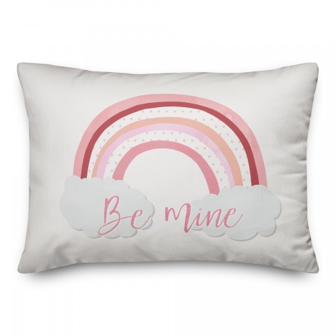 Be Mine Rainbow Polka Dots 14x20 Spun Poly Pillow