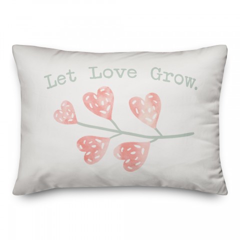 Let Love Grow Heart Branch 14x20 Spun Poly Pillow