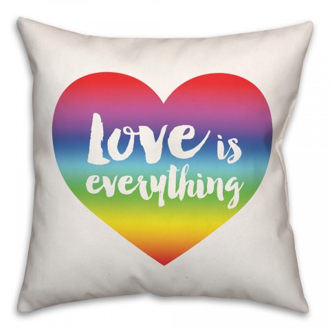 Love Everything Rainbow 16x16 Spun Poly Pillow