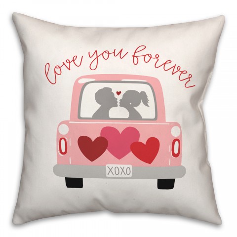 Valentines Truck 16x16 Spun Poly Pillow