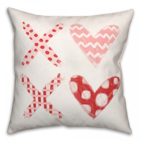 Xoxo Sketchy Patterns 16x16 Spun Poly Pillow