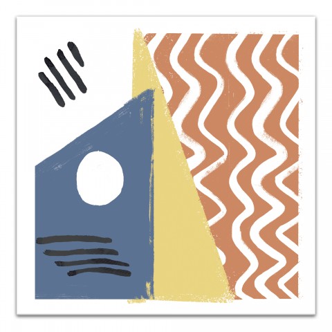 Abstract Fun Shapes 20x20 Canvas Wall Art