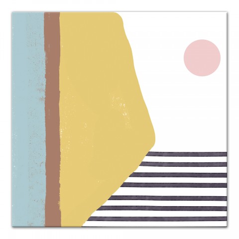 Geo Abstract Pastel Lines 20x20 Canvas Wall Art