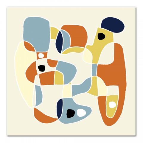Mid Century Jumble 24x24 Canvas Wall Art