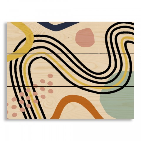 Decolors And Lines Abstract 14x10.5 Pallet Wood Art