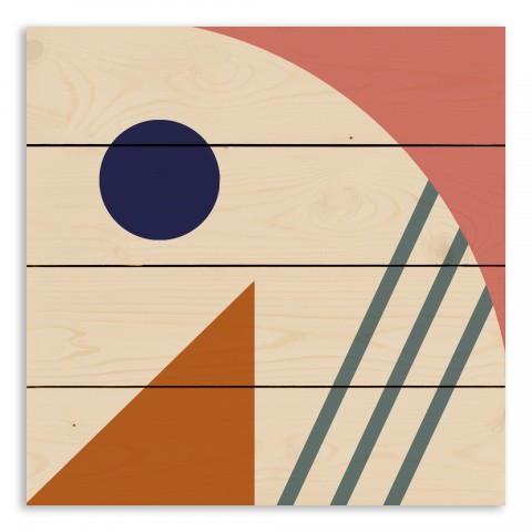 Abstract Modern Shapes Recolor 14x14 Pallet Wood Art