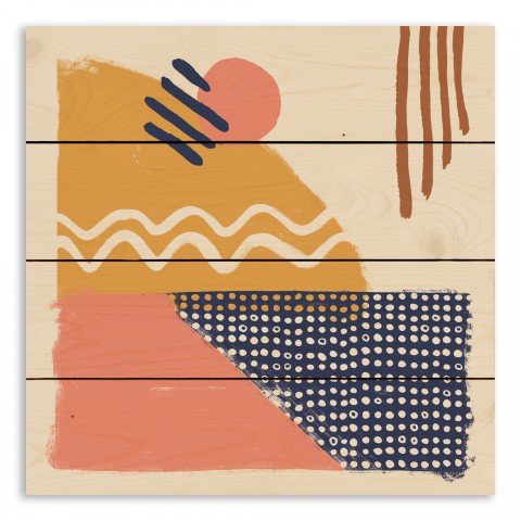 Fun Shapes Colors And Squiggles 14x14 Pallet Wood Art