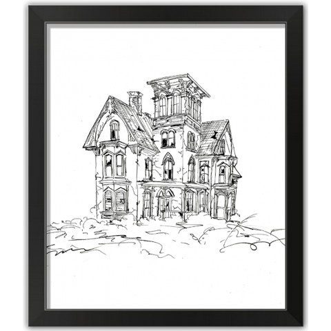 Haunted  16x20 Black Framed Print Under Glass
