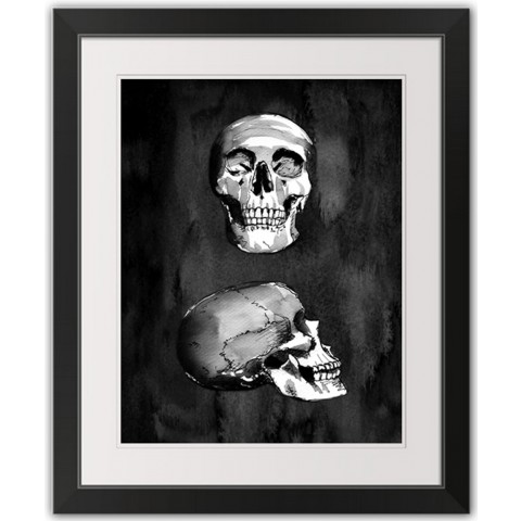 Skull 16x20 Black Framed Print Under Glass
