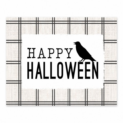 Happy Halloween Crow  10x8 Tabletop Canvas