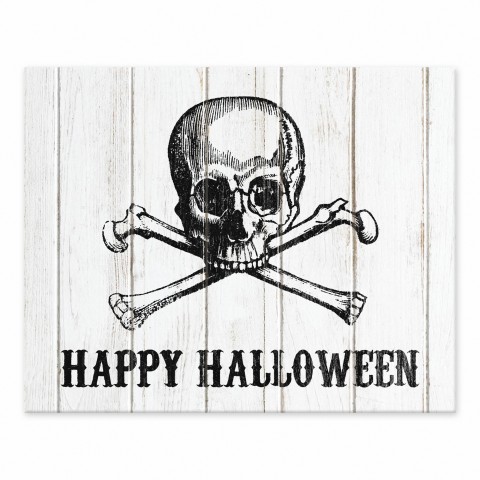 Happy Halloween Skull Shiplap 10x8 Tabletop Canvas