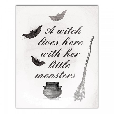 A Witch Lives Hex 16x20 Canvas Wall Art