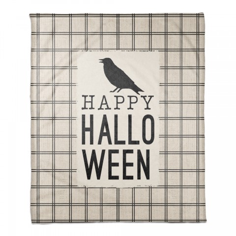 Happy Halloween Crow  50x60 Coral Fleece Blanket