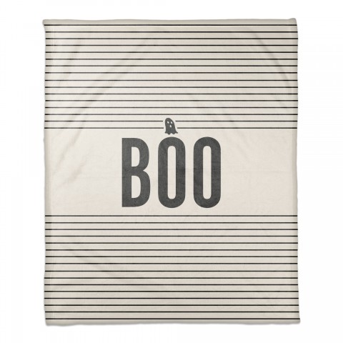 Stripes Ghost Boo 50x60 Coral Fleece Blanket