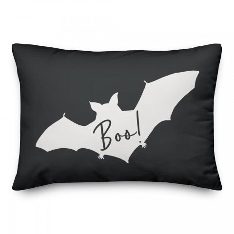 Boo Bat Gray 14x20 Spun Poly Pillow