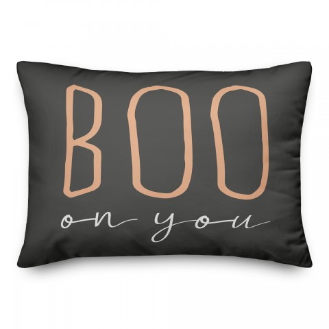 Boo On You Orange Gray 14x20 Spun Poly Pillow