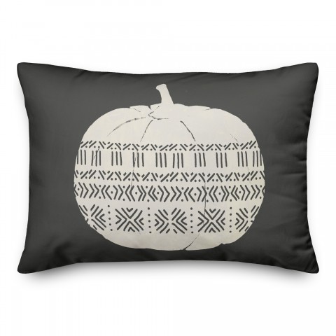 Mud Cloth Pumpkin 14x20 Spun Poly Pillow
