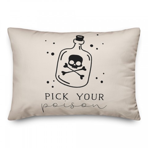 Pick Poison Bottle Cream 14x20 Spun Poly Pillow