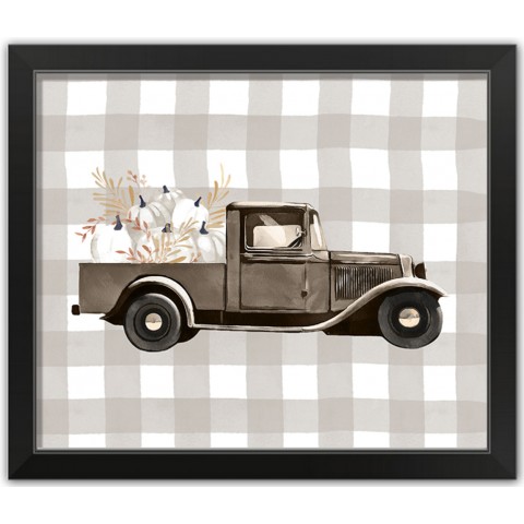 Harvest Truck 20X16 Black Framed Print Under Glass