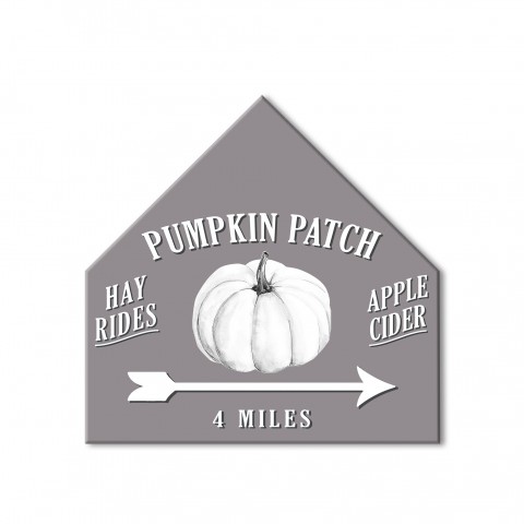 Pumpkin Patch Sign 12x12 House Shaped Canvas