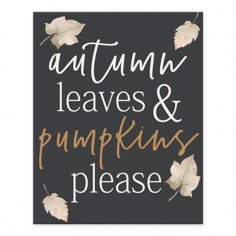 Autumn Leaves And Pumpkins  8x10 Tabletop Canvas