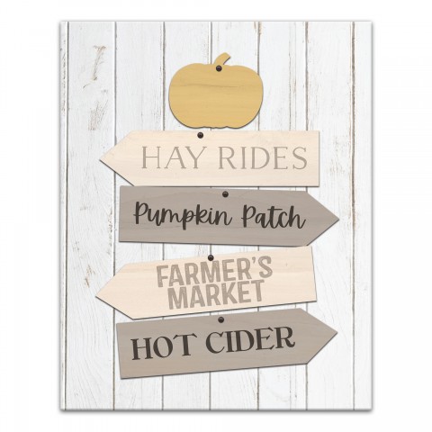 Fall Farmers Market Signs 16x20 Canvas Wall Art
