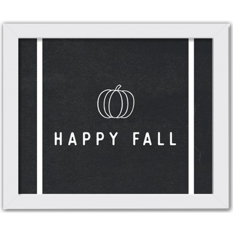 Happy Fall  14X11 White Framed Print Under Glass