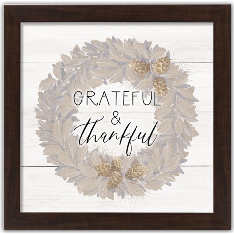Thankful   16x16 Black Framed Print Under Glass