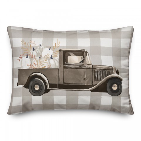 Neutral Harvest Truck 14x20 Spun Poly Pillow