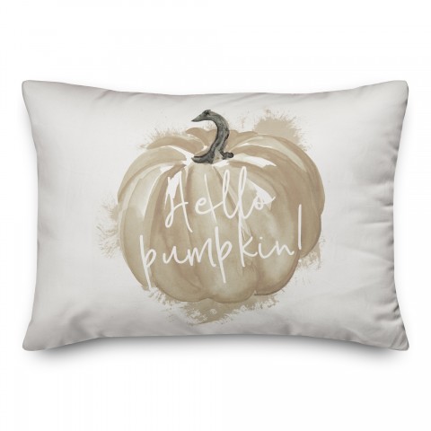 Hello Beige Pumpkin 14x20 Spun Poly Pillow