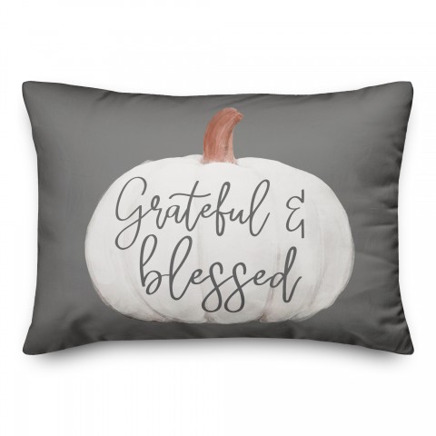 Grateful Blessed Pumpkin 14x20 Spun Poly Pillow
