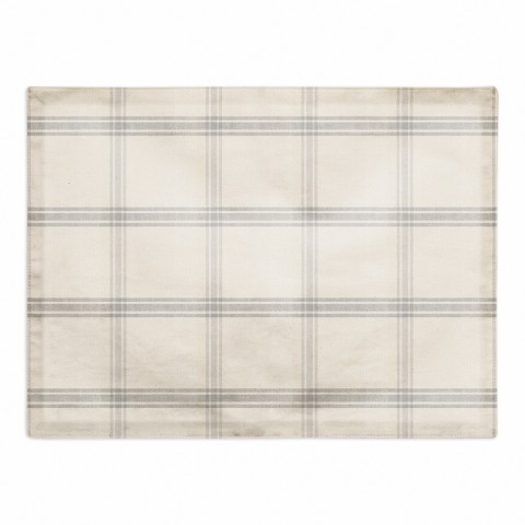 Gray Plaid Linen 18x14 Poly Twill Placemat