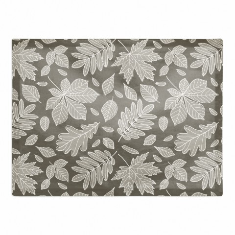 Gray Leaf Pattern 18x14 Poly Twill Placemat
