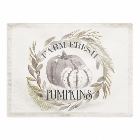 Pumpkins In Wreath 18x14 Poly Twill Placemat