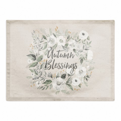 Floral  Wreath Blessings 18x14 Poly Twill Placemat