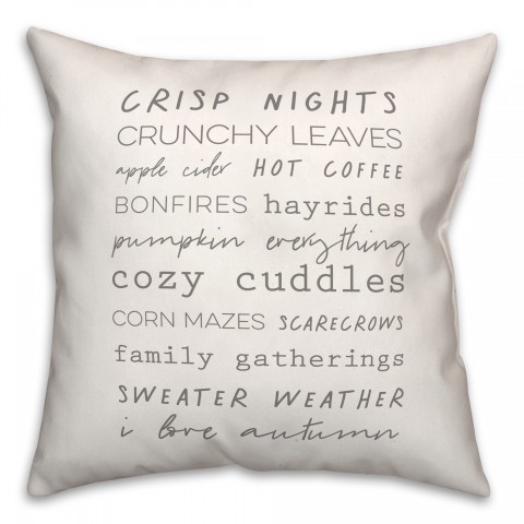Autumn Words Pillow