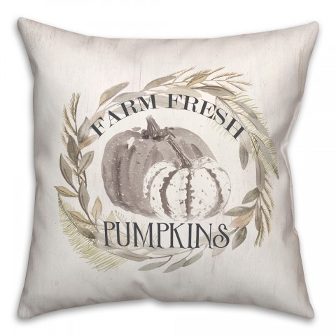 Pumkins In Wreath Pillow