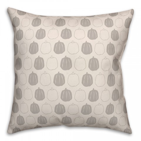 Gray Pumpkin Pattern Pillow