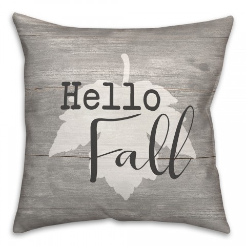 Hello Fall Leaf Pillow