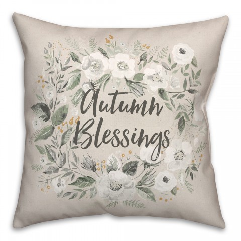 Floral  Wreath Blessings Pillow